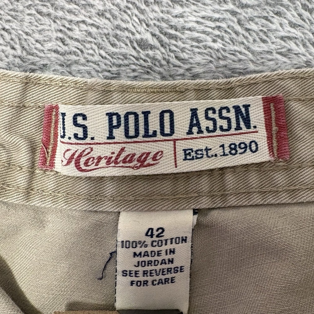 U.S. Polo Assn Cargo Shorts Mens 42 Khaki Utility Military Casual Cotton‎ - Picture 7 of 14